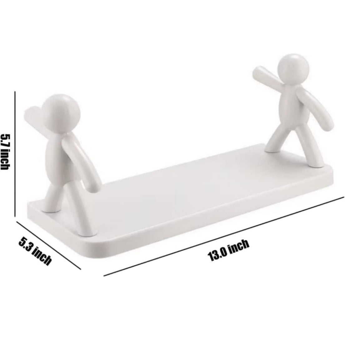 Nestico-Teddy Premium Wall Mounted Self-Adhesive Shelf | Waterproof, No-Drill Storage Rack for Bathroom, Kitchen & Office